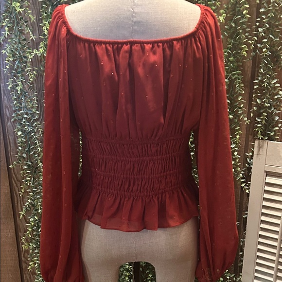 EXPRESS Rust Ruched Women's Top - Picture 3 of 4